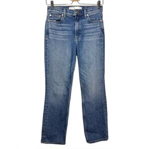 AYR Medium Blue Straight Leg High Rise Crop Yes Yes Yes Jeans - 26